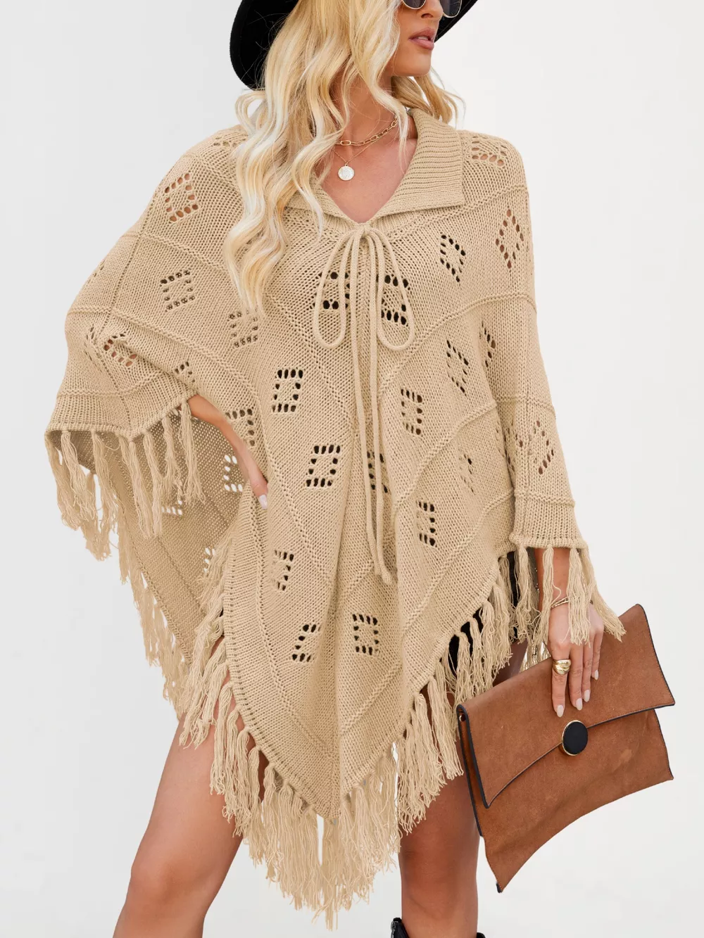 Fringe Openwork Knit Cover Up, image 6