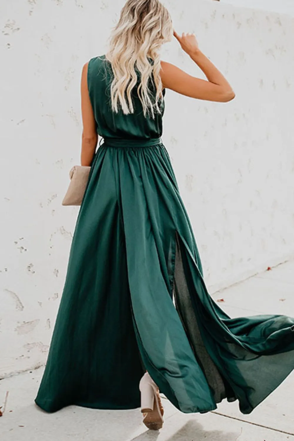 Surplice Tie Waist Maxi Dress, image 13