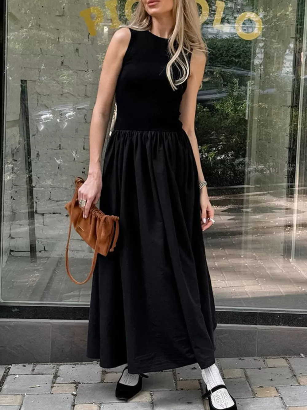 Round Neck Sleeveless Maxi Dress, image 5