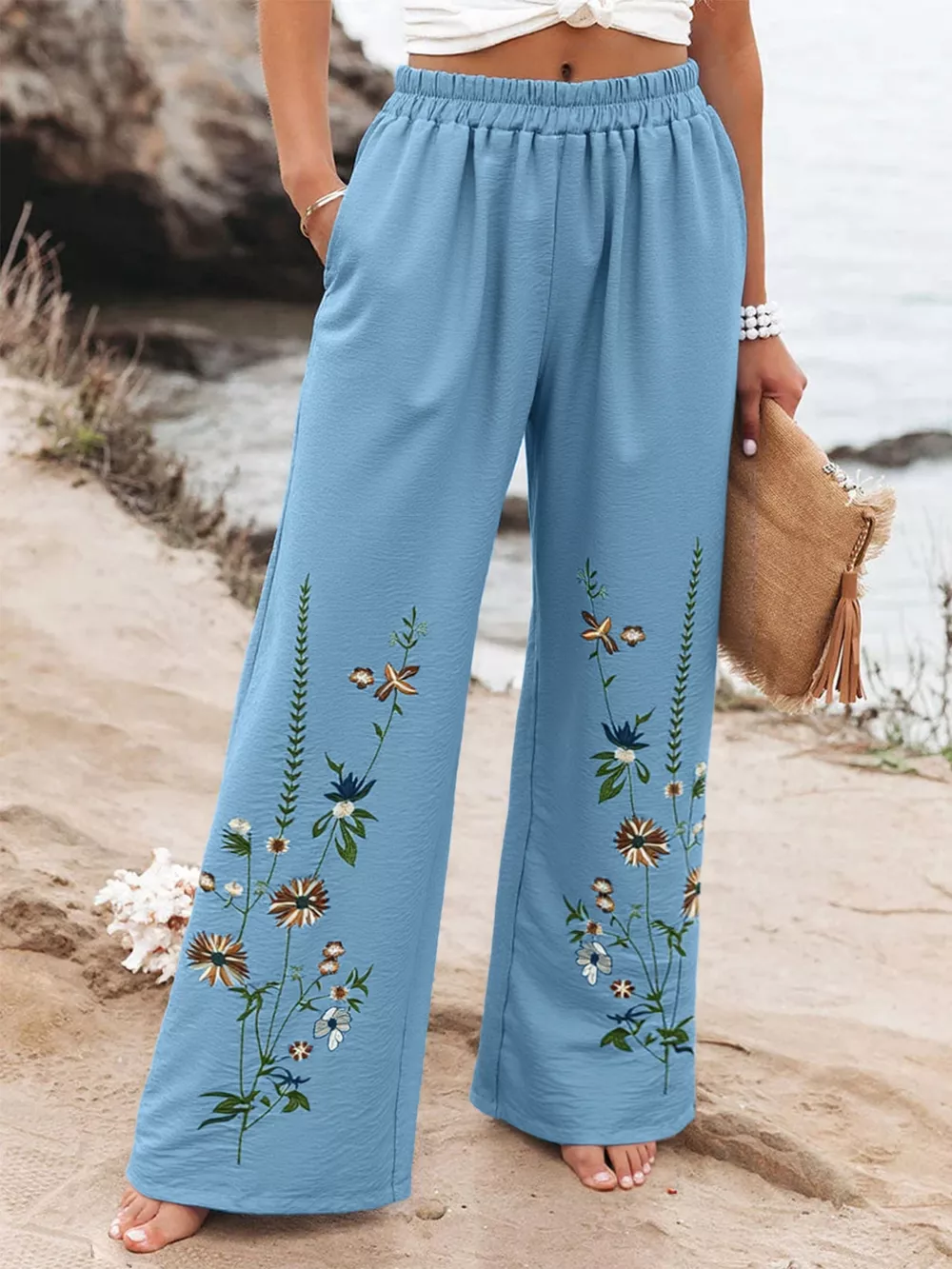 Floral Wide Leg Pants, image 4