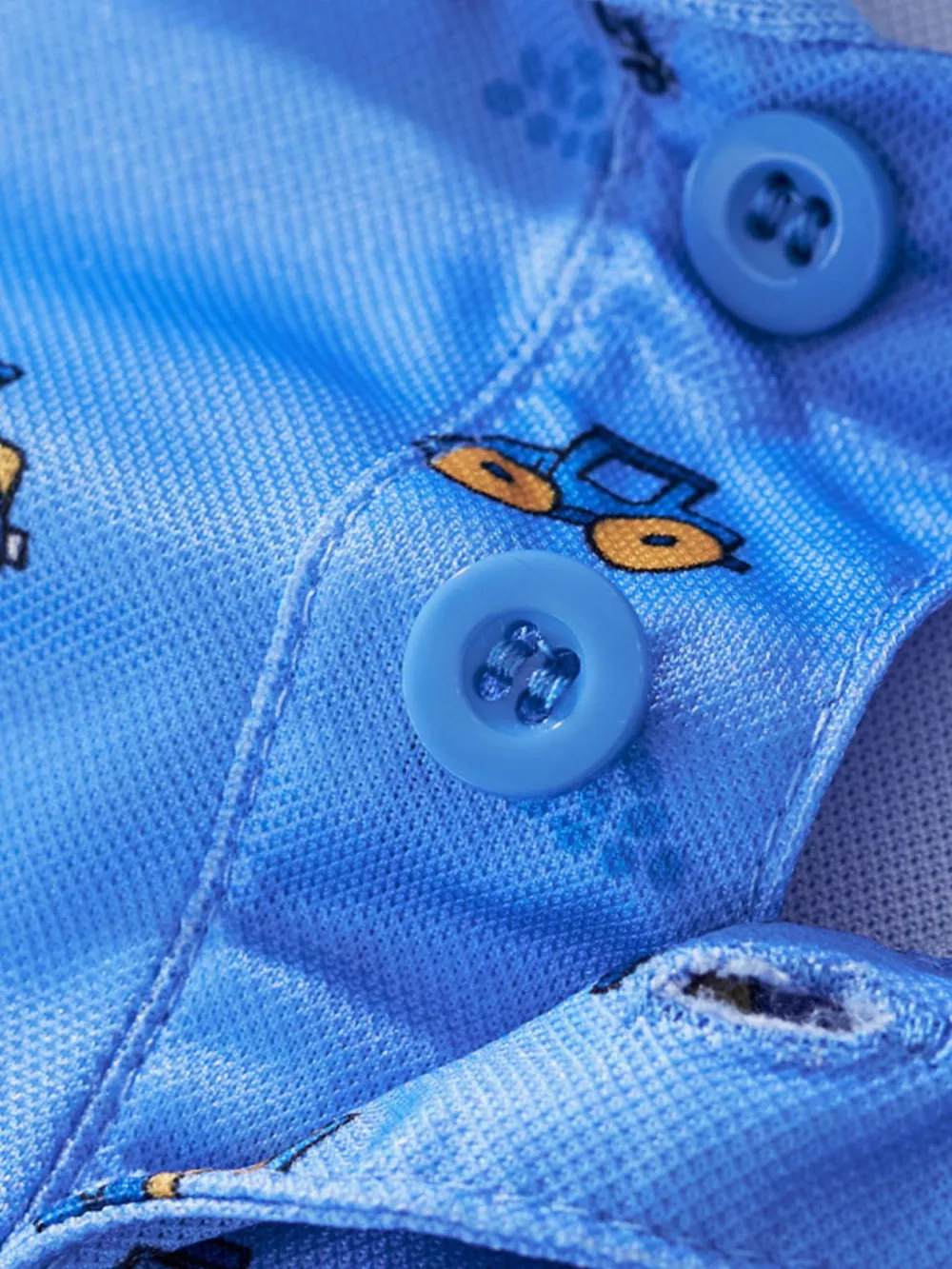 Children's Cartoon Excavator Print Short Sleeve Polo T-Shirt, image 3