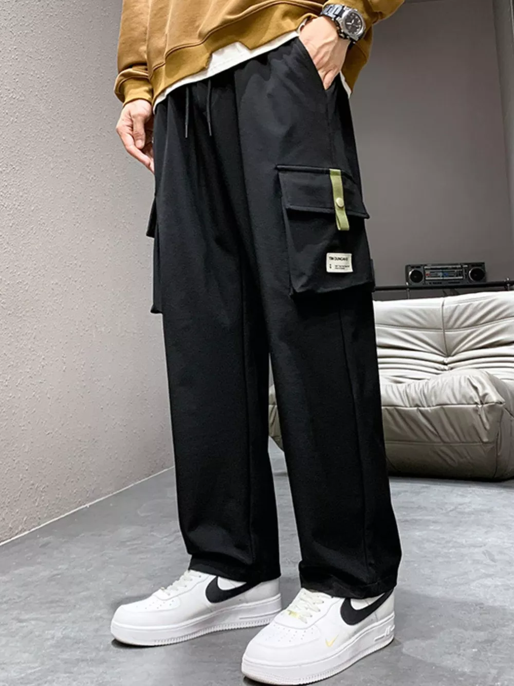 Men's Plus Size Wide Leg Cargo Pants, image 5