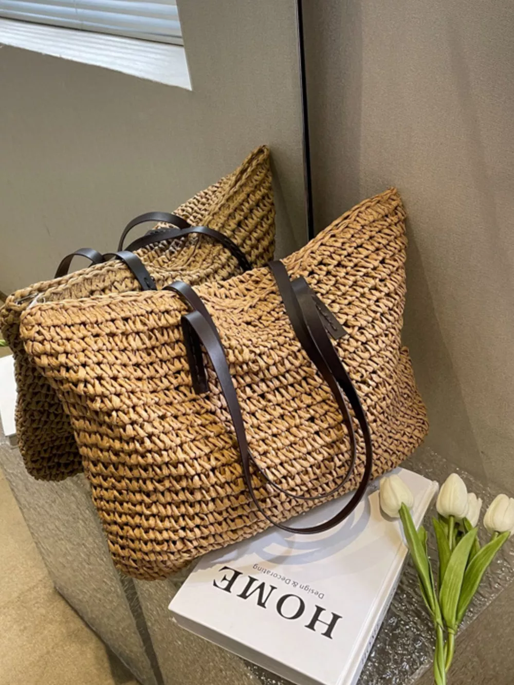Woven Straw Shoulder Bag, image 6