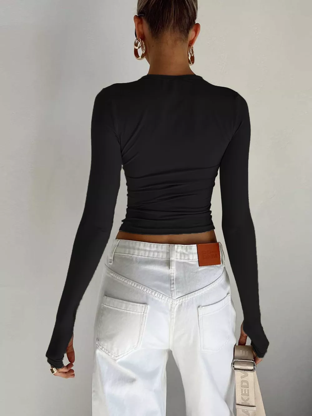 Ruched Long Sleeve T-Shirt, image 4