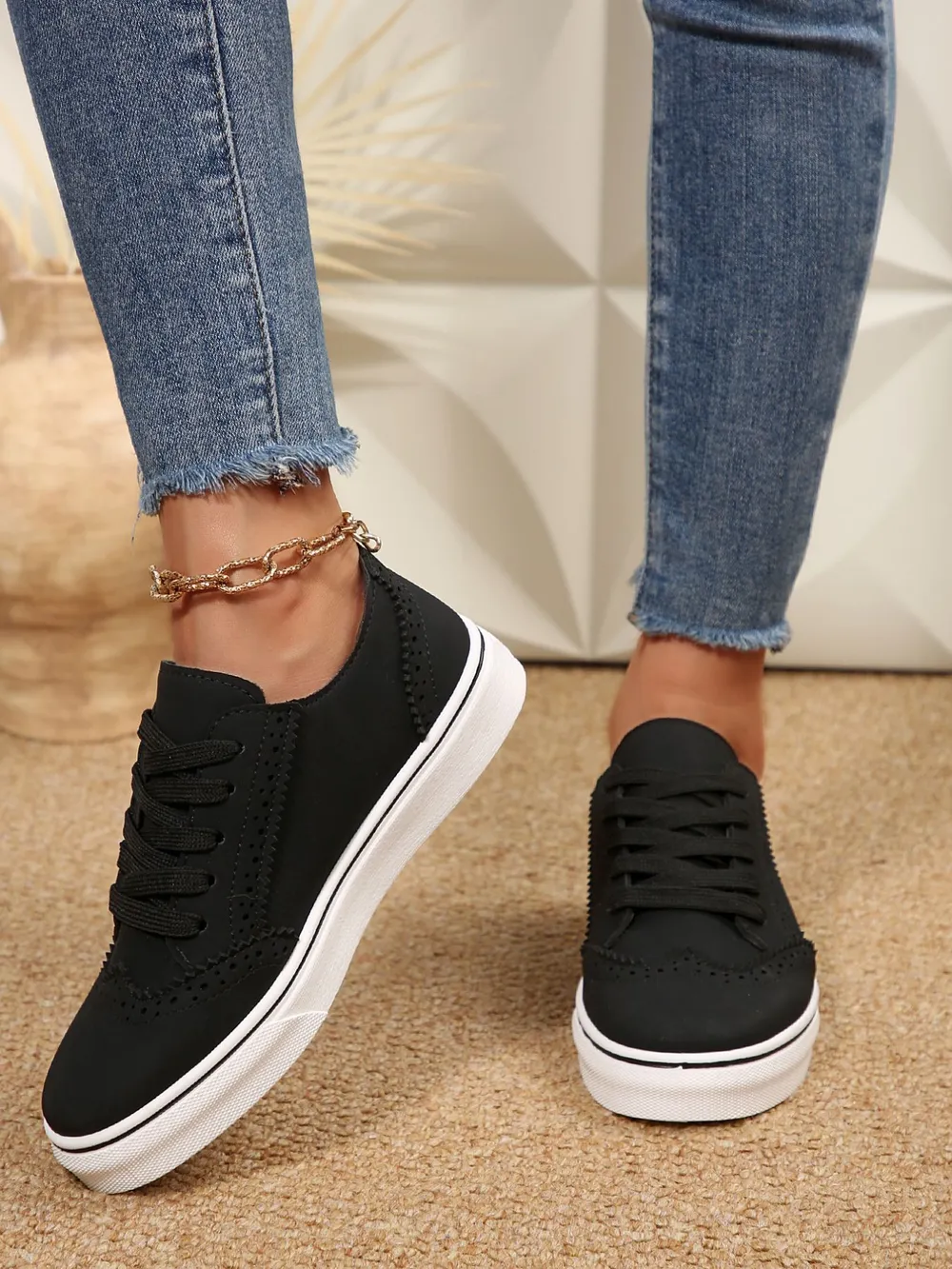 Lace Up Round Toe Platform Sneakers, image 6