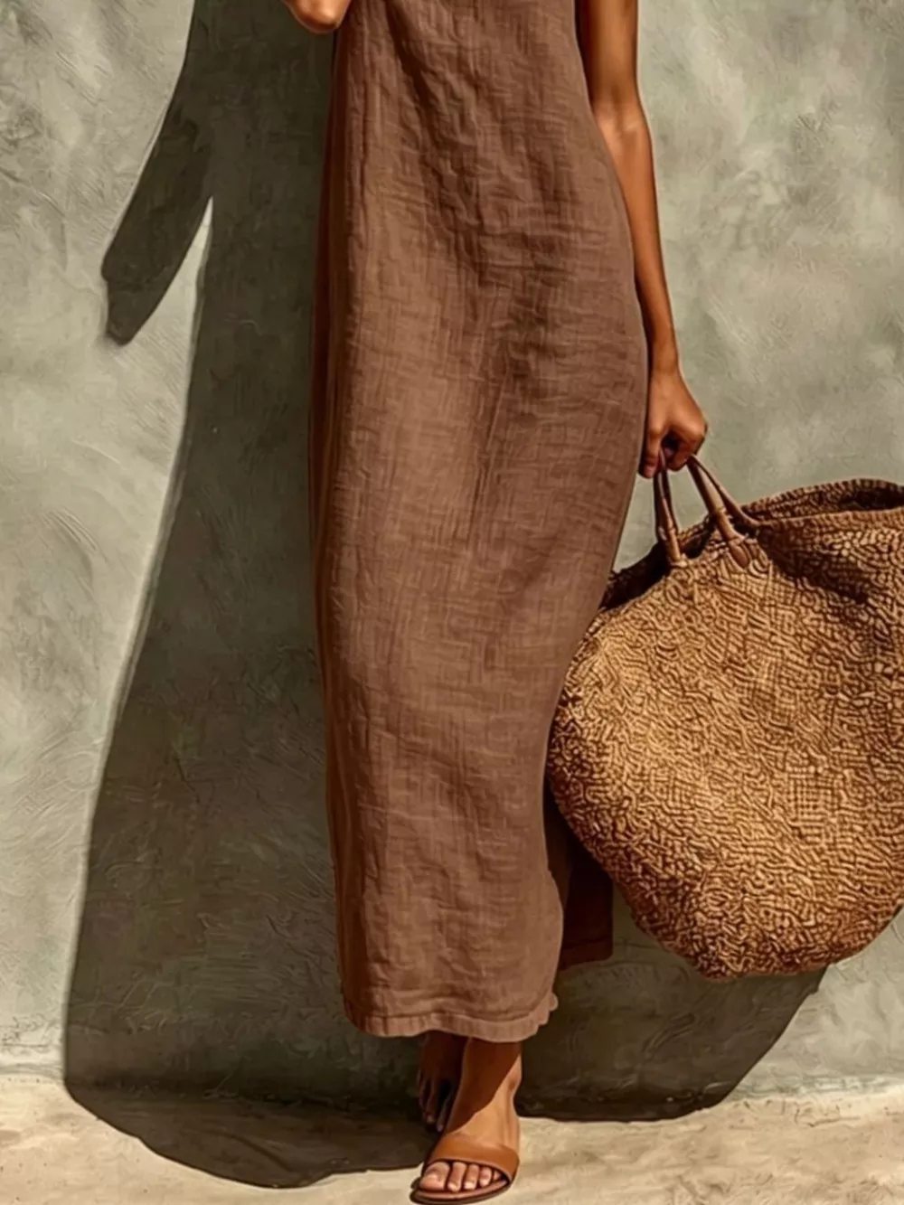 Sleeveless Linen Casual Maxi Dress, image 10