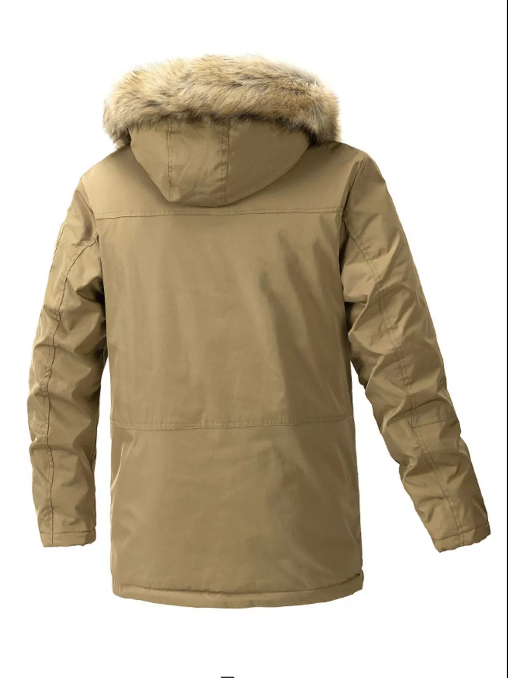 Men's Plus Size Fur Hooded Winter Parka Coat, image 8