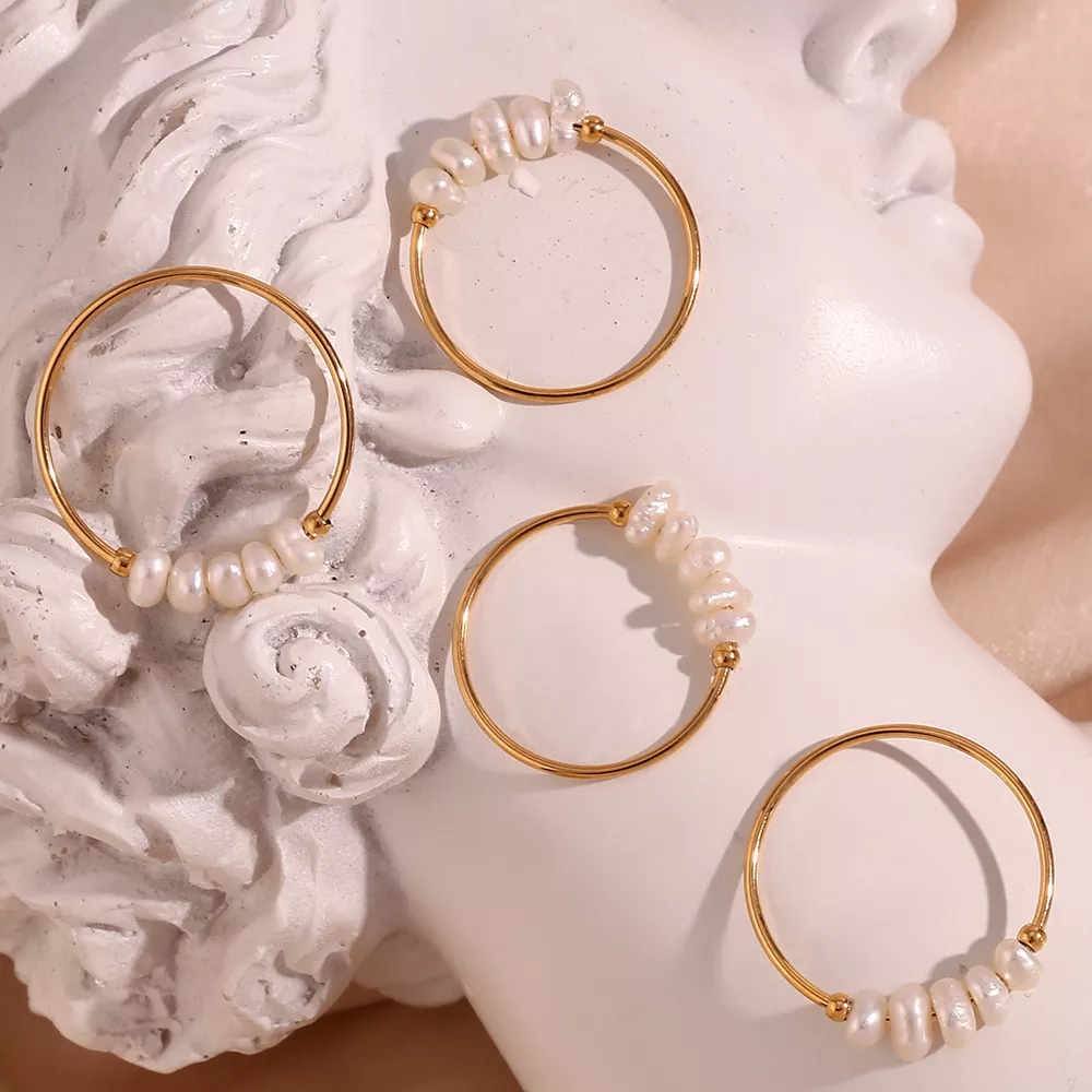 18K Gold-Plated Baroque Pearl Ring