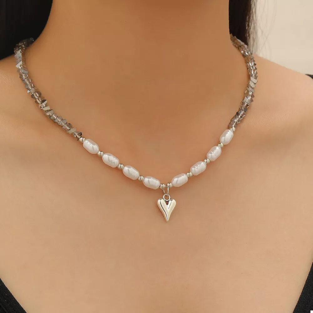 Pearl & Heart Pendant Necklace, image 8