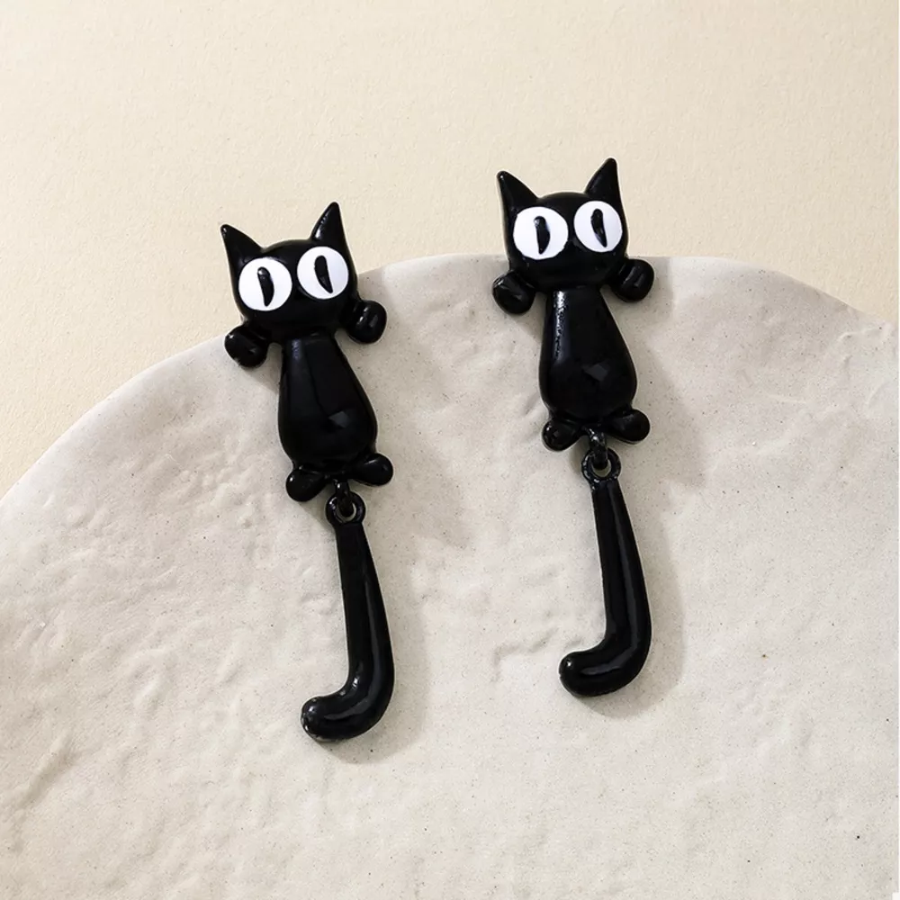 Alloy Cat Earrings, image 2