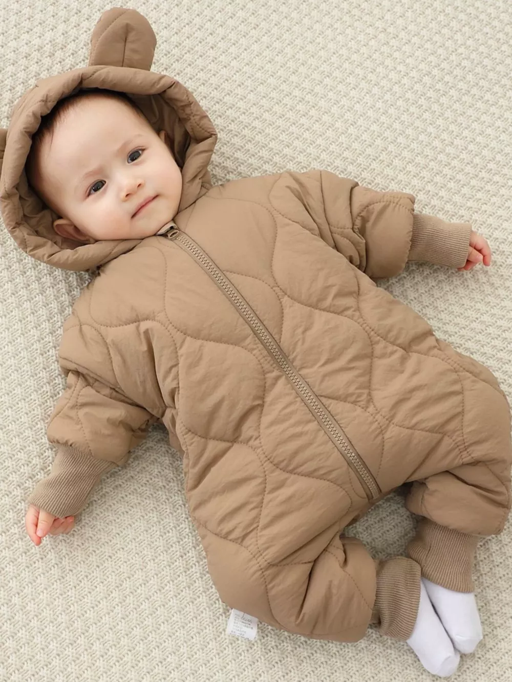 Children's Zip Front Hooded Padded One-Piece, image 3