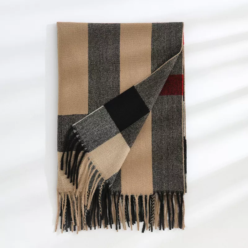 Plaid Tassel Scarf