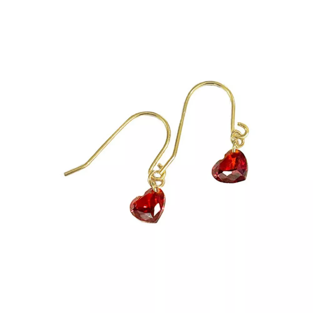 Zircon Heart Drop Earrings, image 5