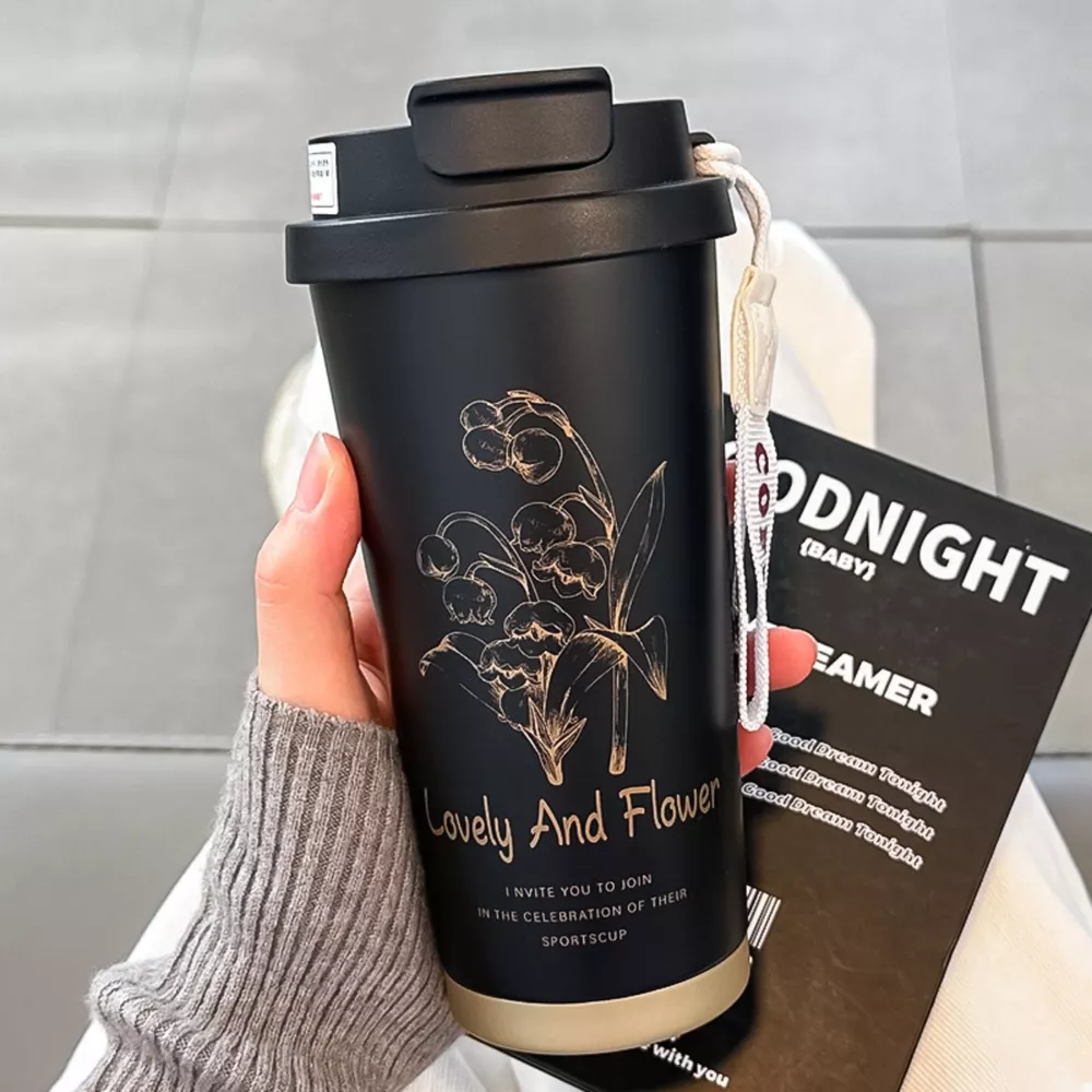Lovely and Flower Aesthetic Tumbler with Straw