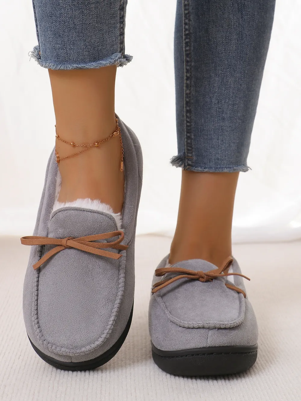 Bow Round Toe Flat Slip-Ons, image 3