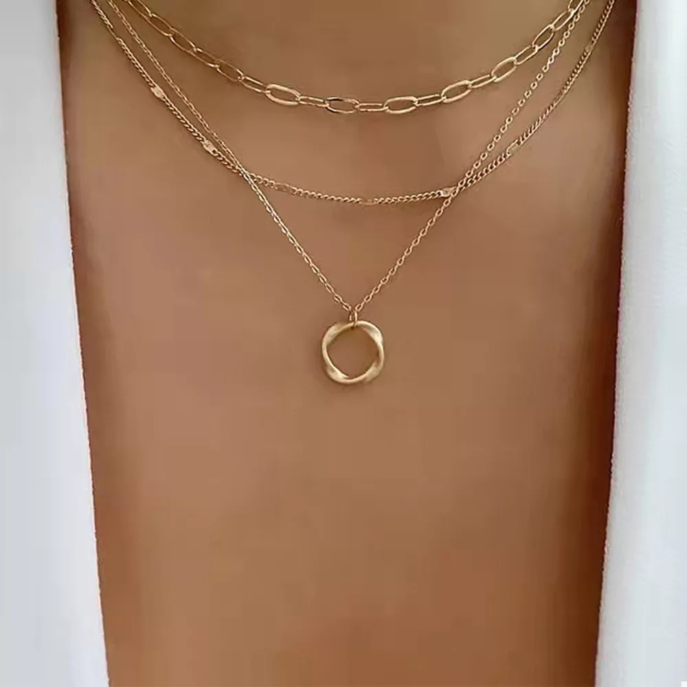 Three Layered Pendant Necklace
