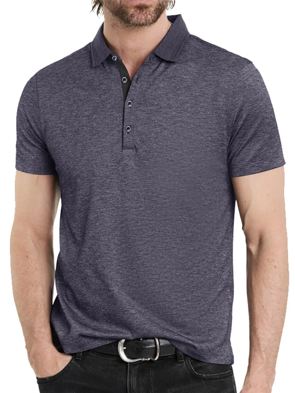 Men's Classic Heathered Short Sleeve Polo Shirt, image 6