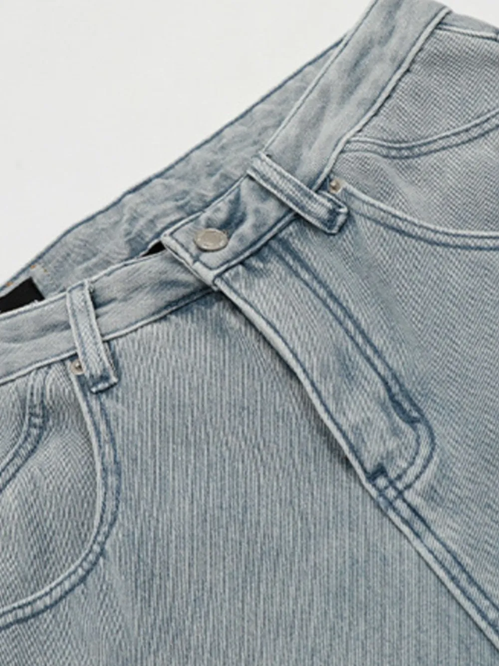 Men's Washed Wide Leg Relaxed Fit Denim Jeans, image 6