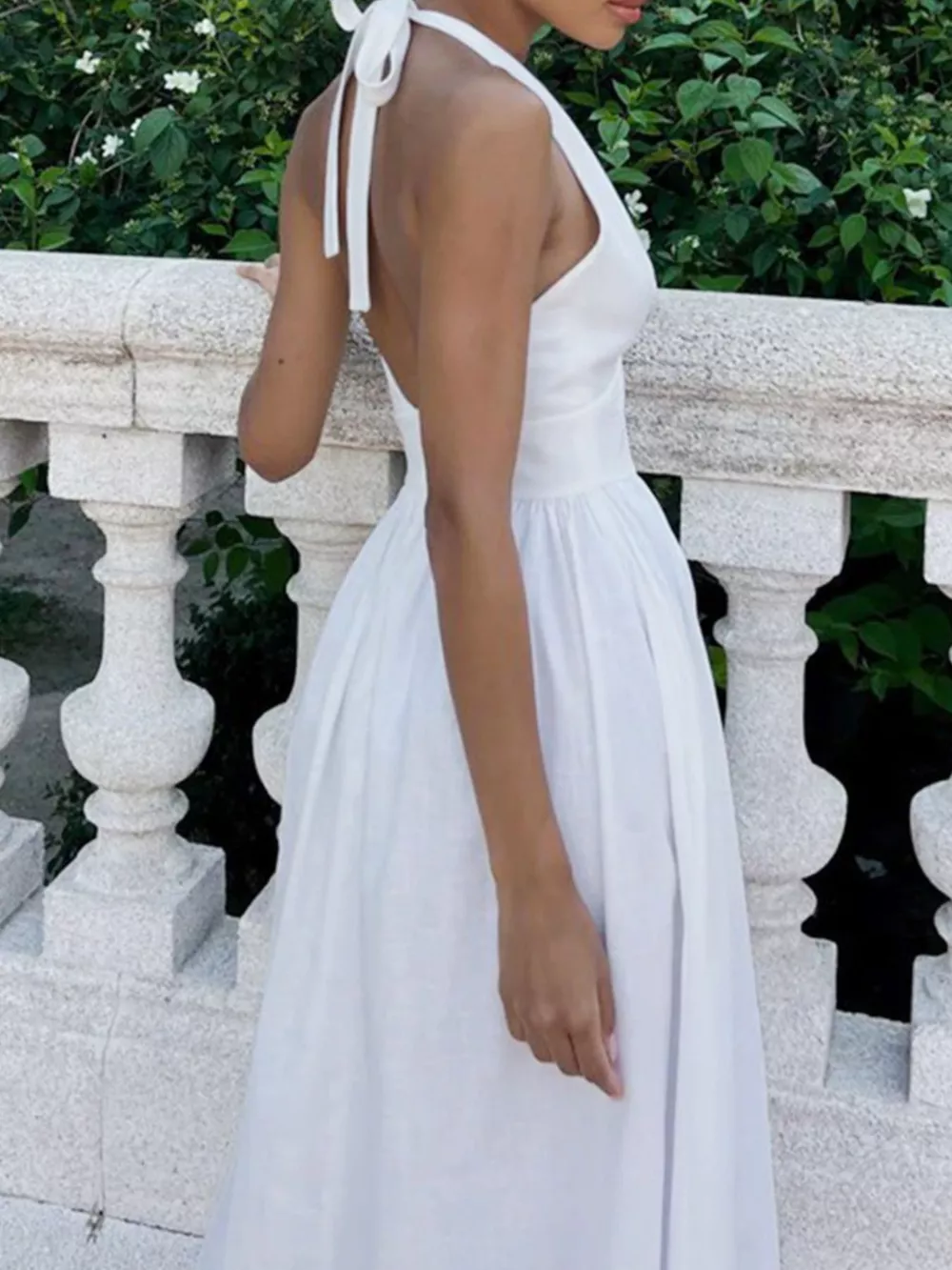 Halter Neck Flowy Maxi Dress, image 5