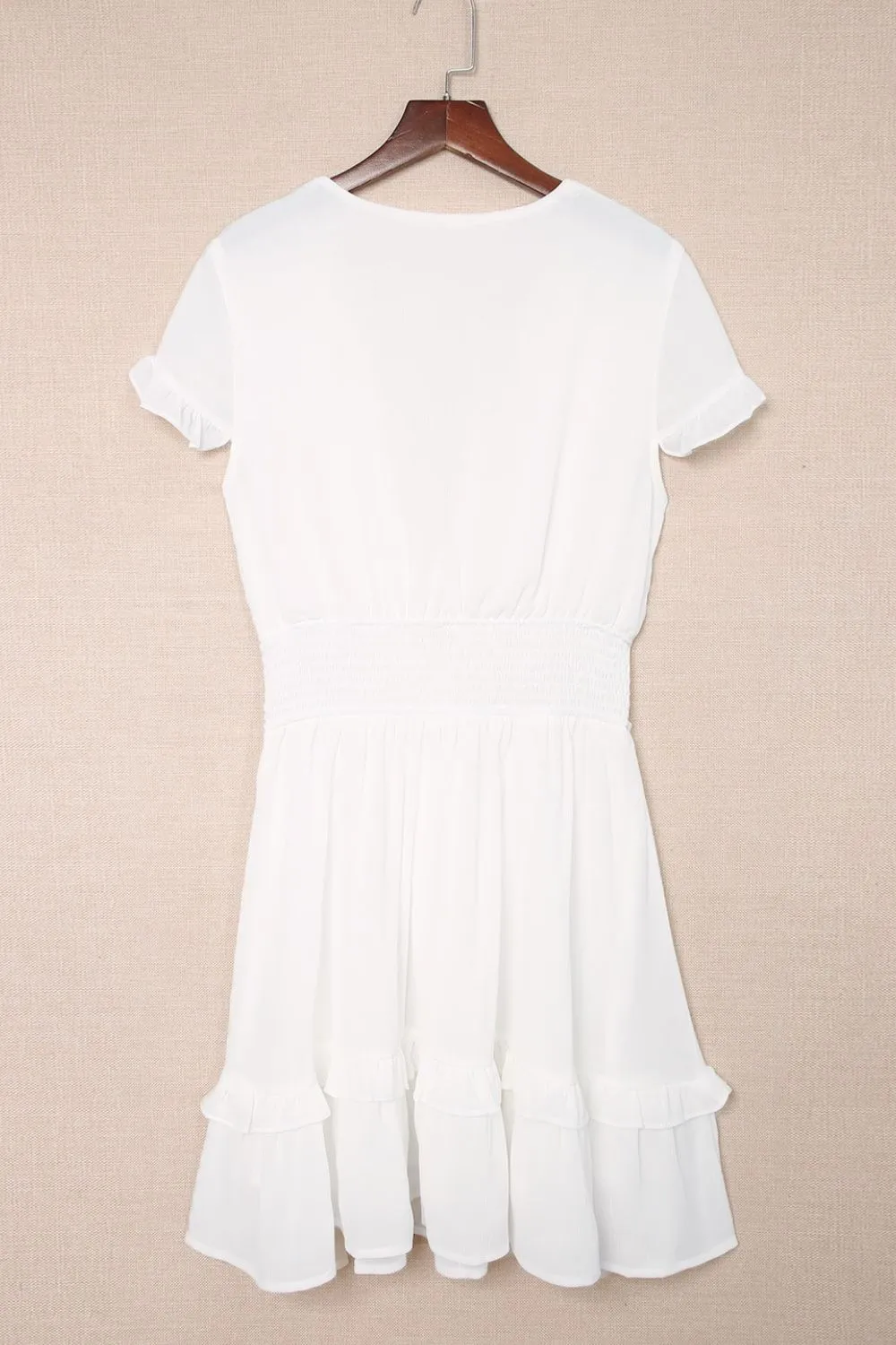 Tie-Front Mini Dress with Smocked Waist, image 11
