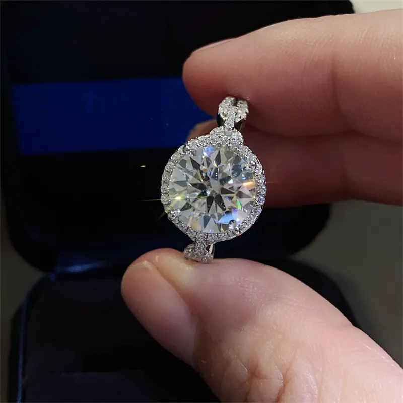 3 Carat 925 Sterling Silver Moissanite Ring, image 3