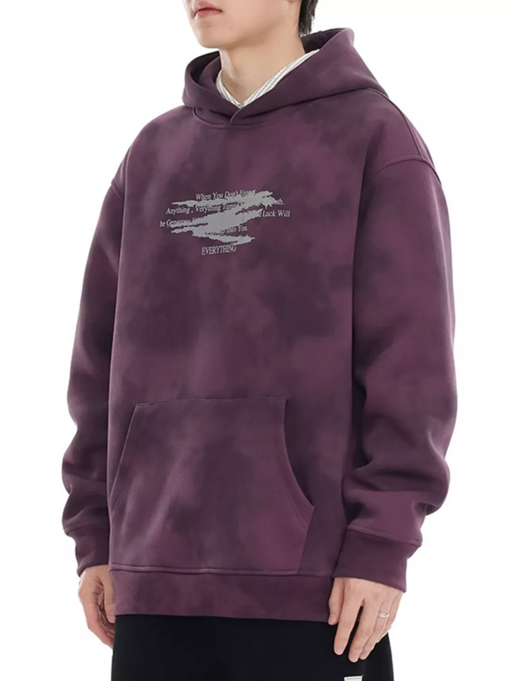 Men's Plus Size Tie-Dye Long Sleeve Hoodie, image 2