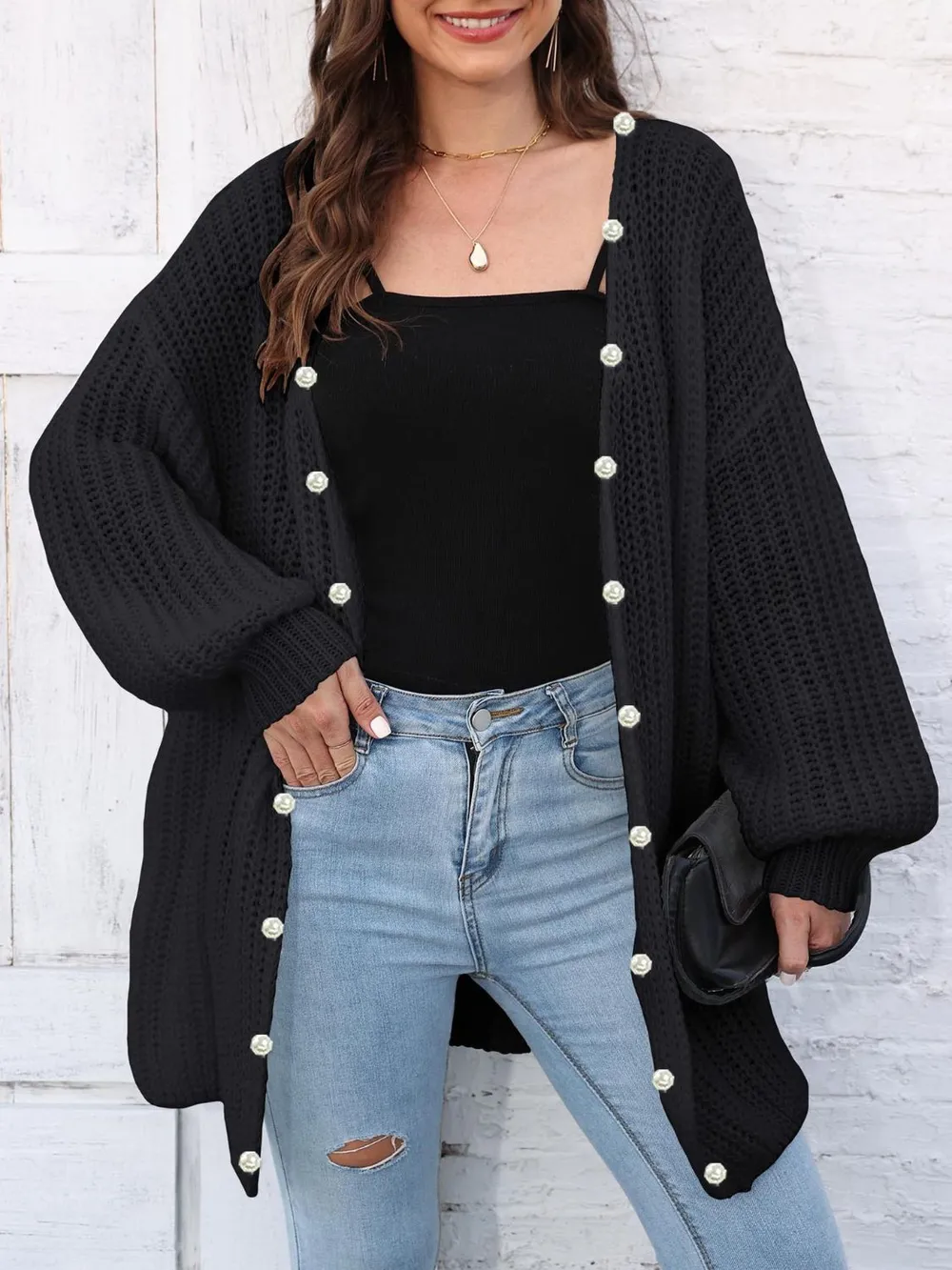 Open Front Long Sleeve Cardigan, image 3