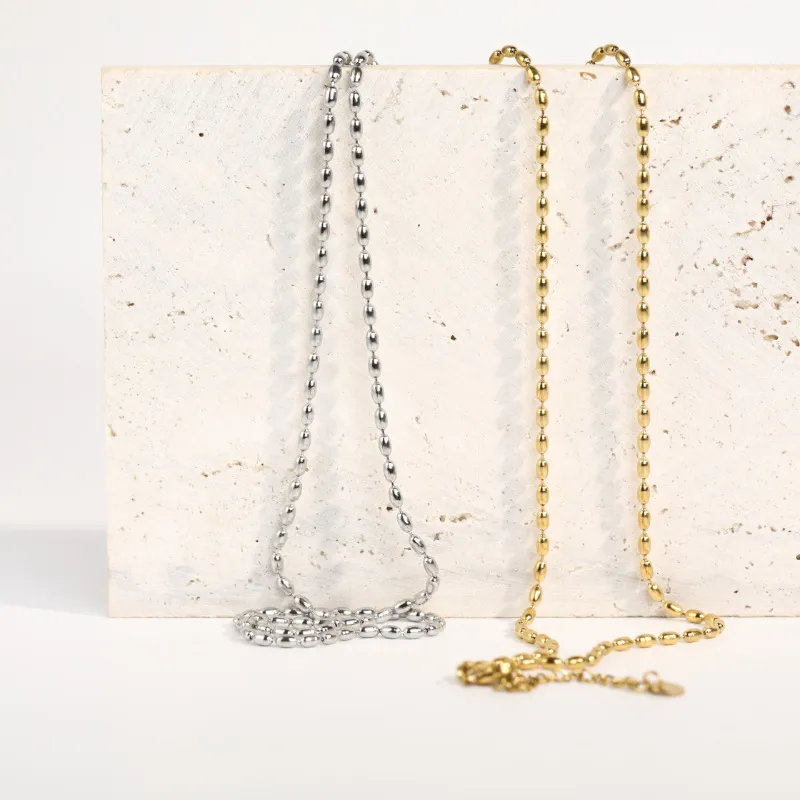Titanium Steel Beaded Necklace, image 4