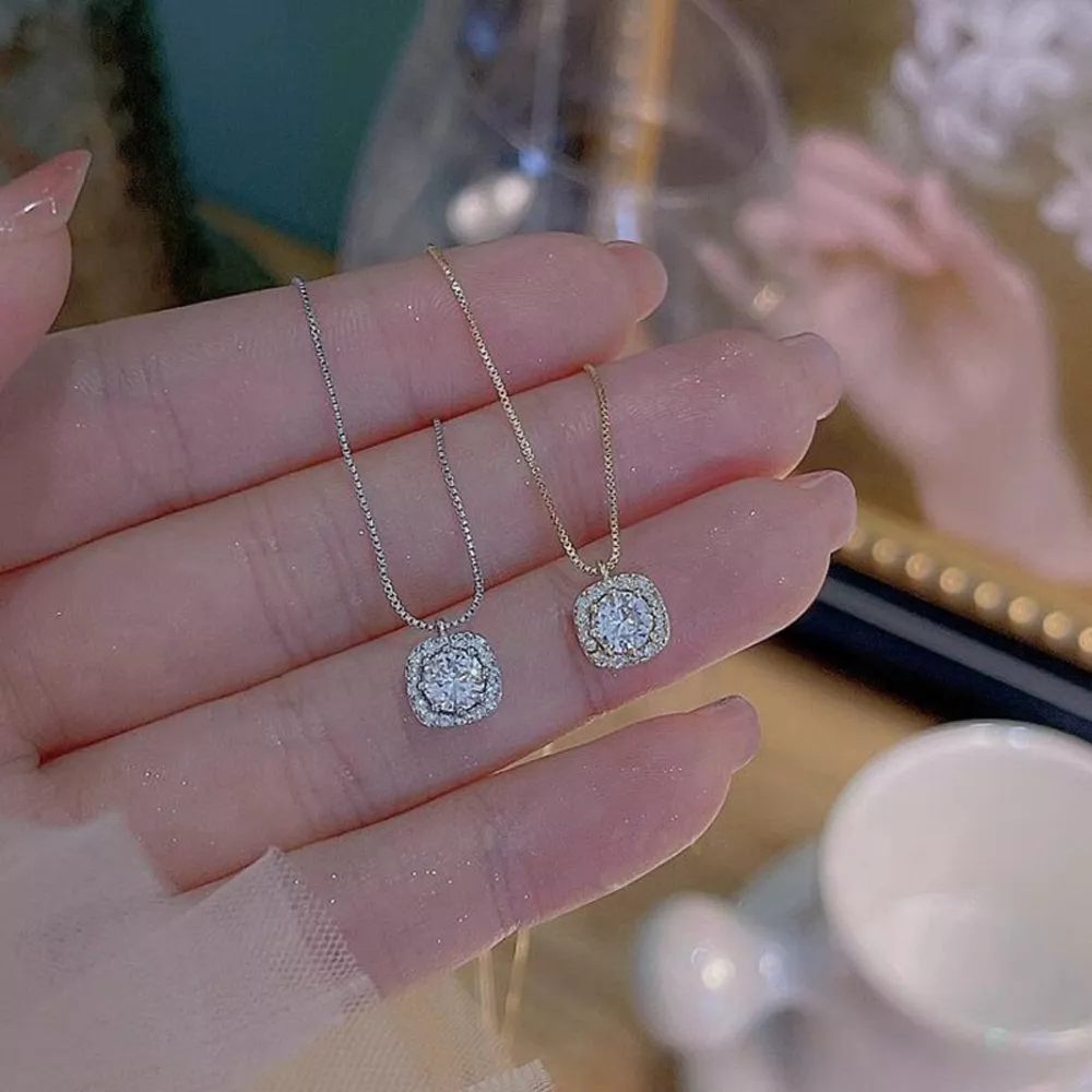 925 Sterling Silver Zircon Pendant Necklace, image 3