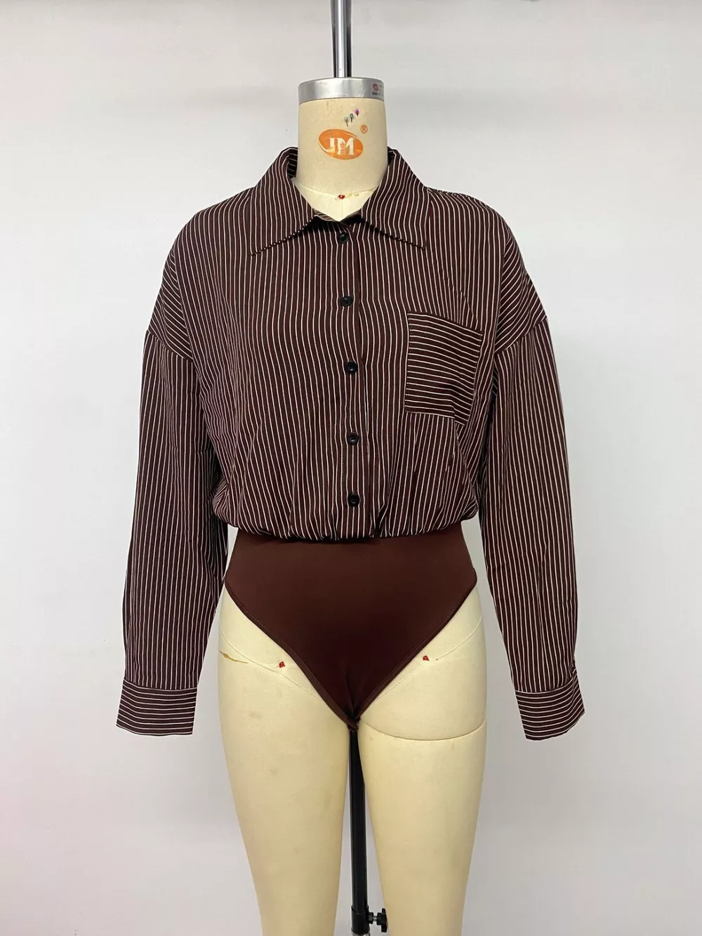 Striped Button-Up Bodysuit, image 13