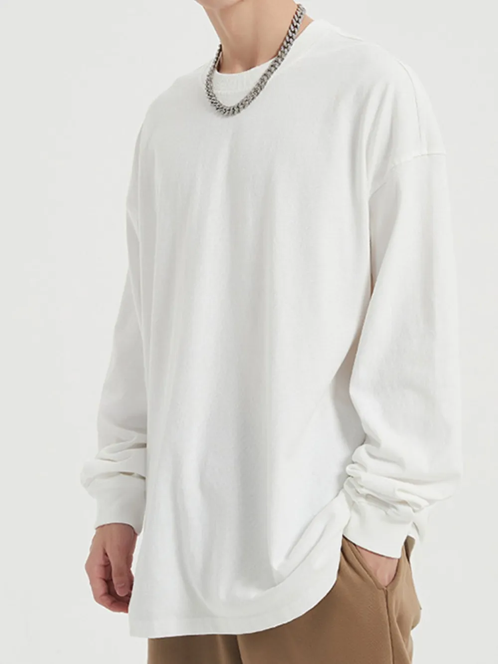 Men's Long Sleeve Oversized T-Shirt, image 3