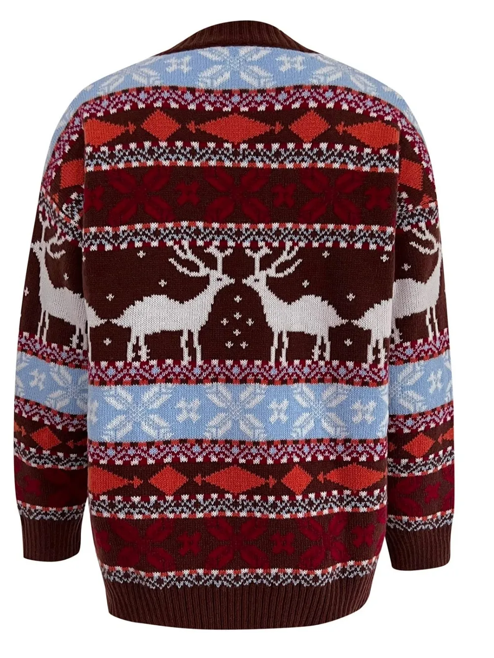 Geometric Round Neck Dropped Shoulder Sweater, image 10