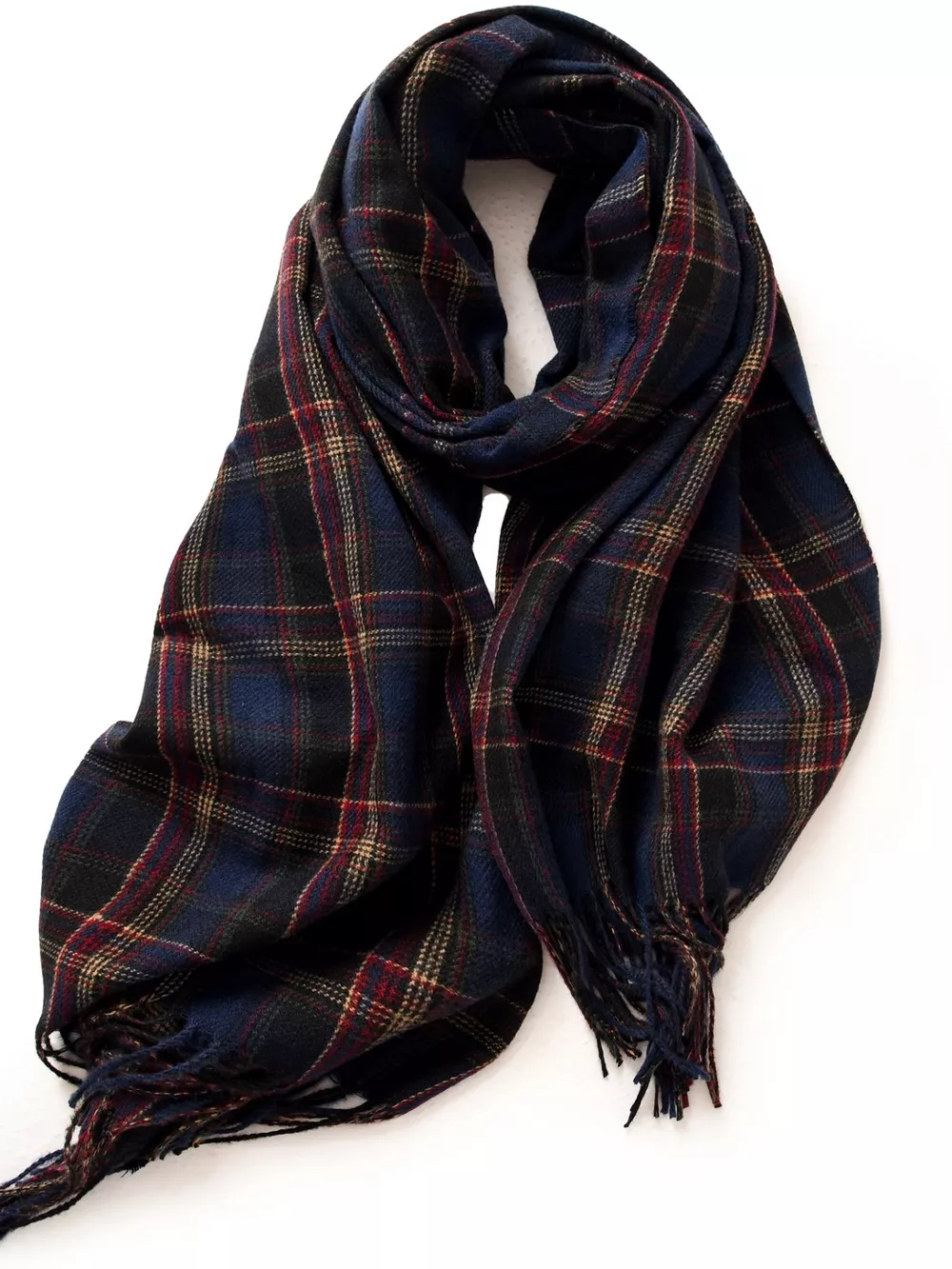 Classic Plaid Fringe Scarf, image 3