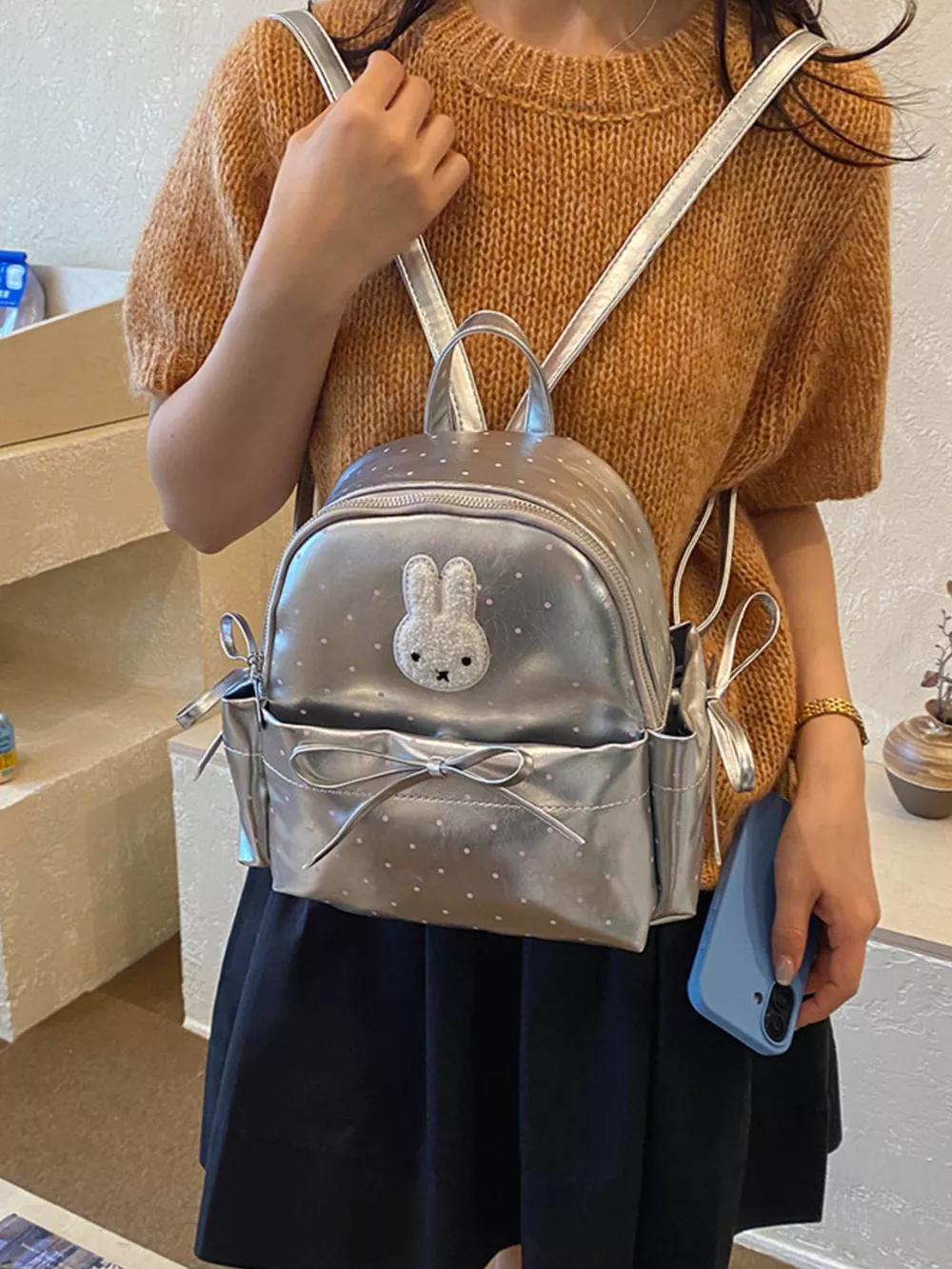 Bunny Polka Dot Backpack Bag