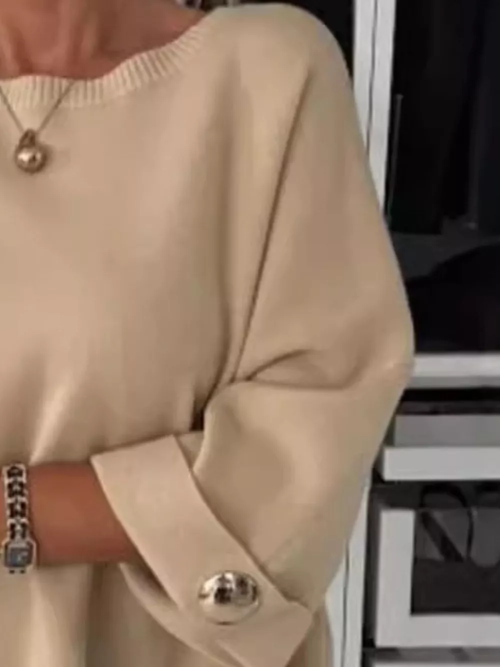 Full Size Round Neck Drop Shoulder Top with Ribbed Trim Plus Size, image 6