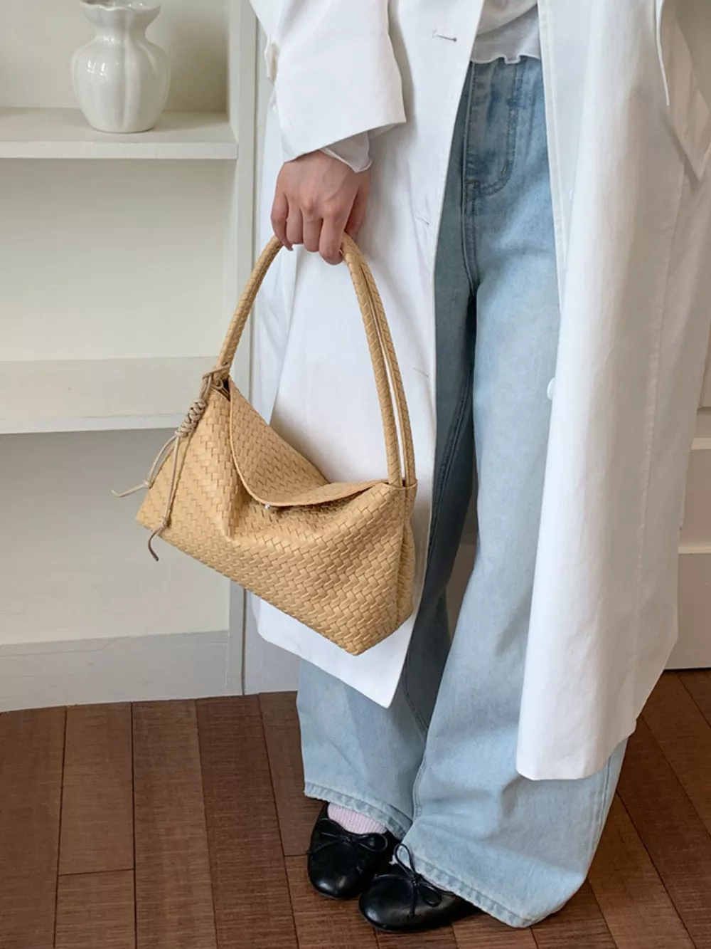 Woven Leather Shoulder Bag, image 8