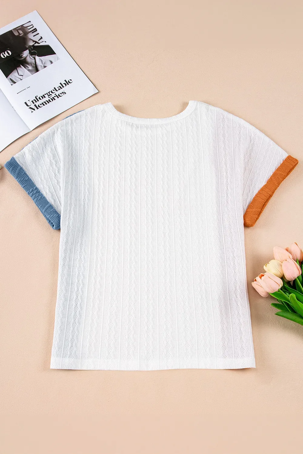 Textured Color Block T Shirt, image 6