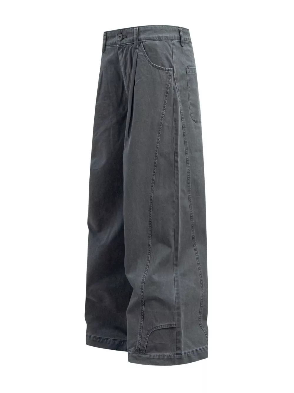 Men's Wide Leg Pleated Pants, image 2