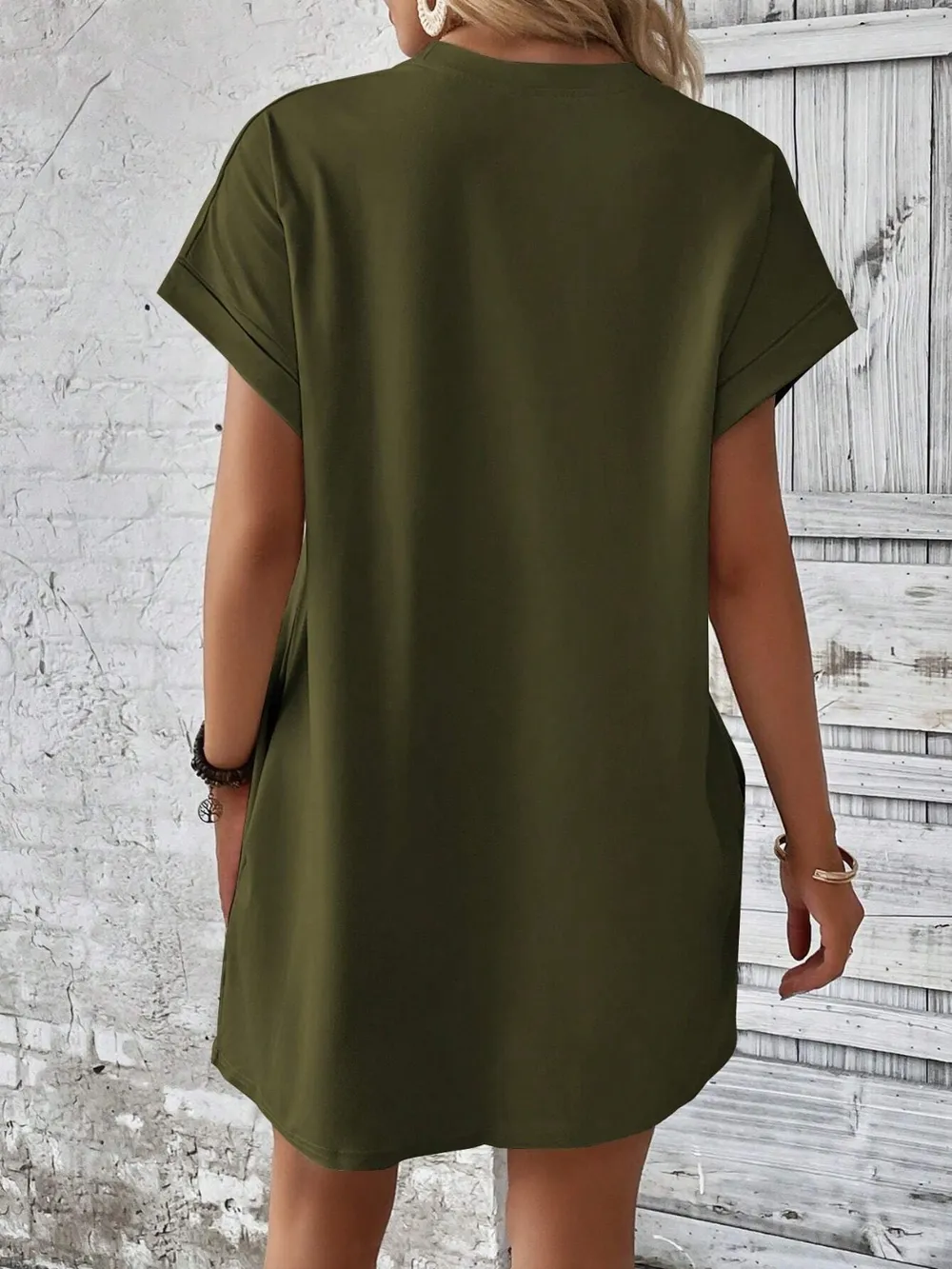 Round Neck Short Sleeve Mini Dress, image 13