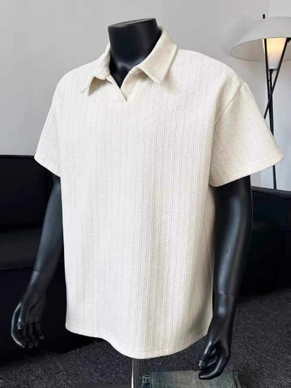 Men's Plus Size Collared Neck Short Sleeve Polo