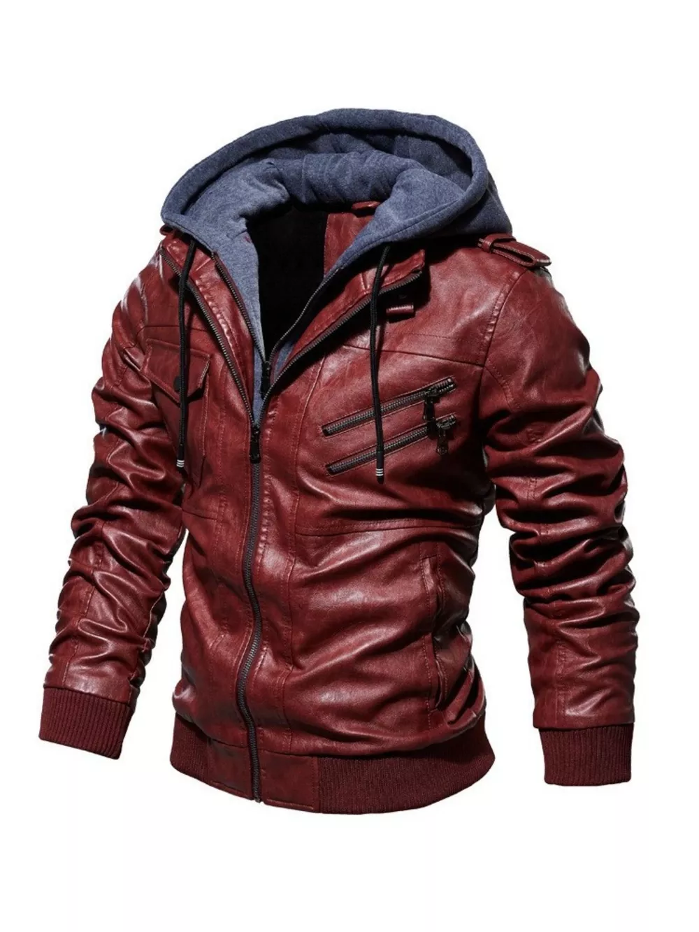 Men's Full Size Zip Up Drawstring Hooded Jacket Plus Size, image 9
