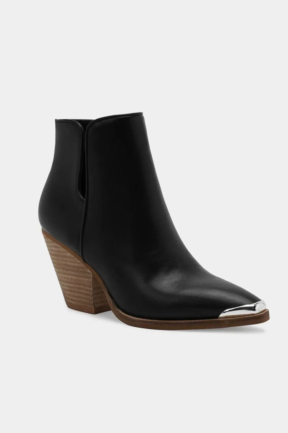 Pointed Metal-Tip Toe Block Heel Ankle Boots, image 2