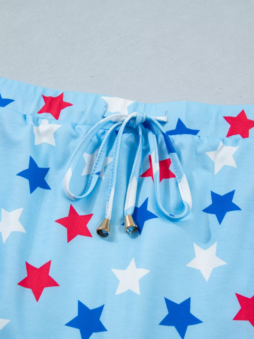 Patriotic Star Printed Beaded Drawstring Mini Skort, image 8