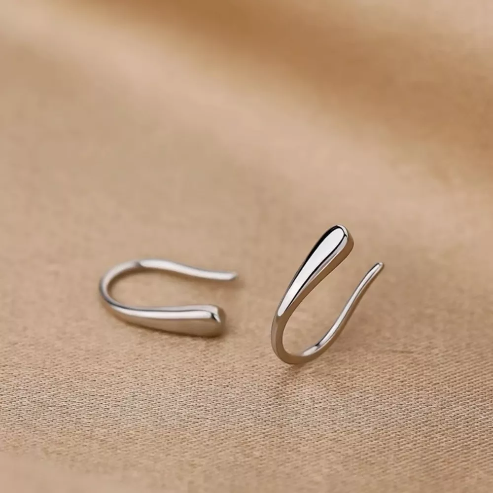 925 Sterling Silver U Shaped Earrings, image 2