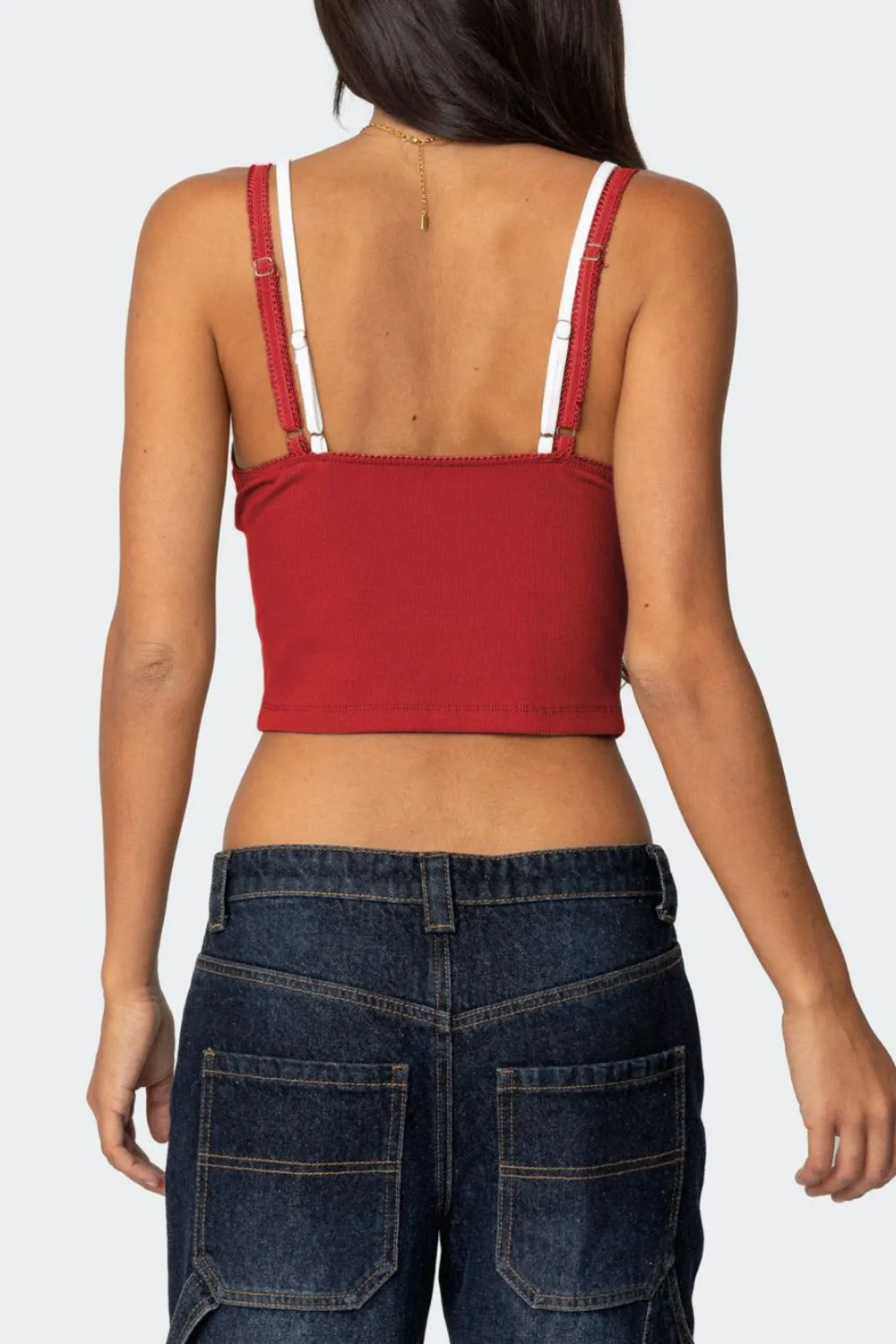 Lace Detail V-Neck Cami, image 4