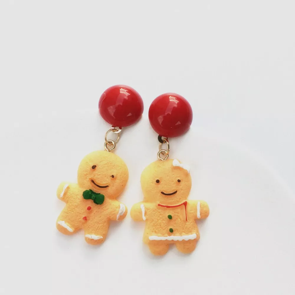 Christmas Gingerbread Man Drop Earrings, image 7