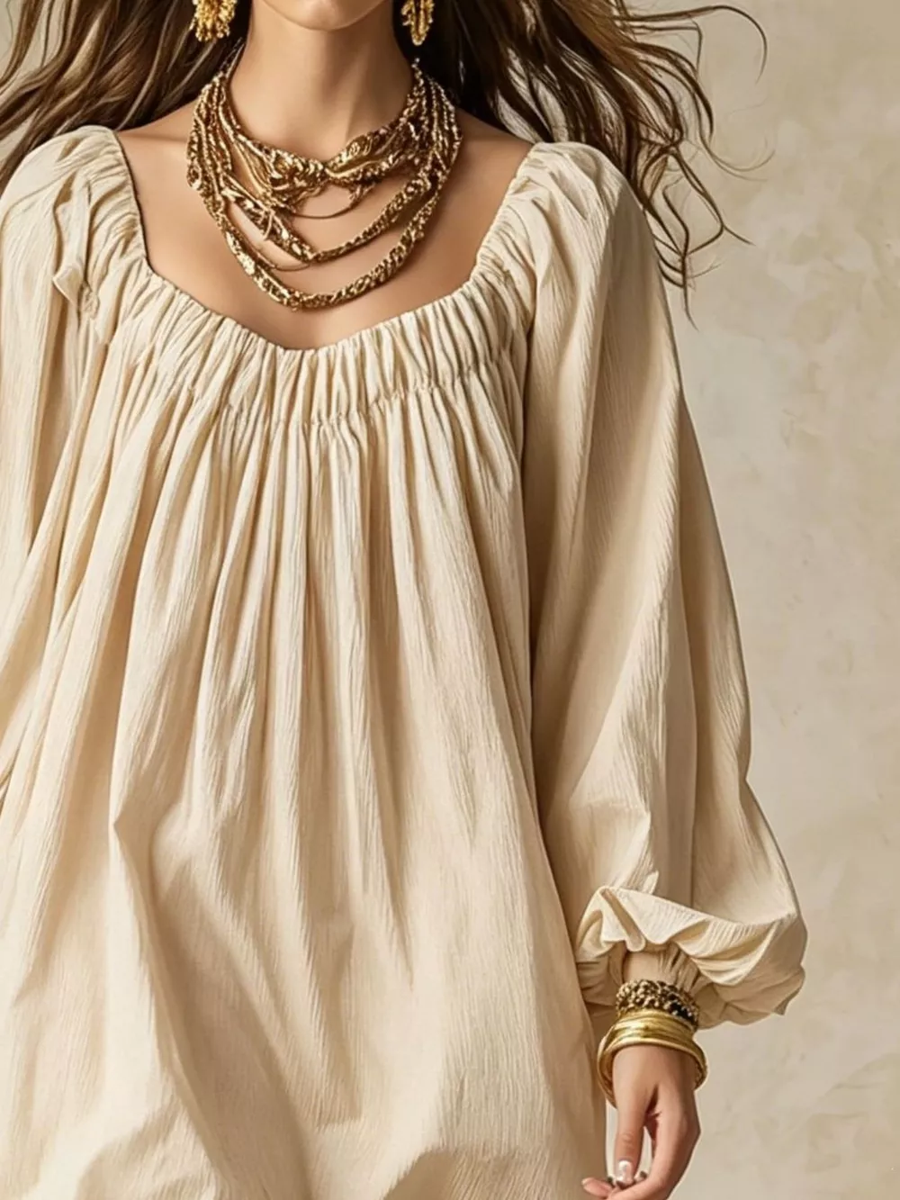 Flowy Balloon Sleeve Mini Dress, image 10