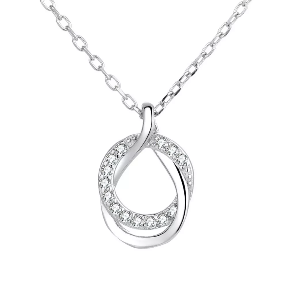925 Sterling Silver Zircon Pendant Necklace, image 5