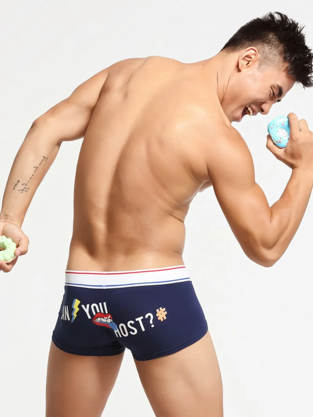 Men's Letter Graphic Contrast Panty, image 4
