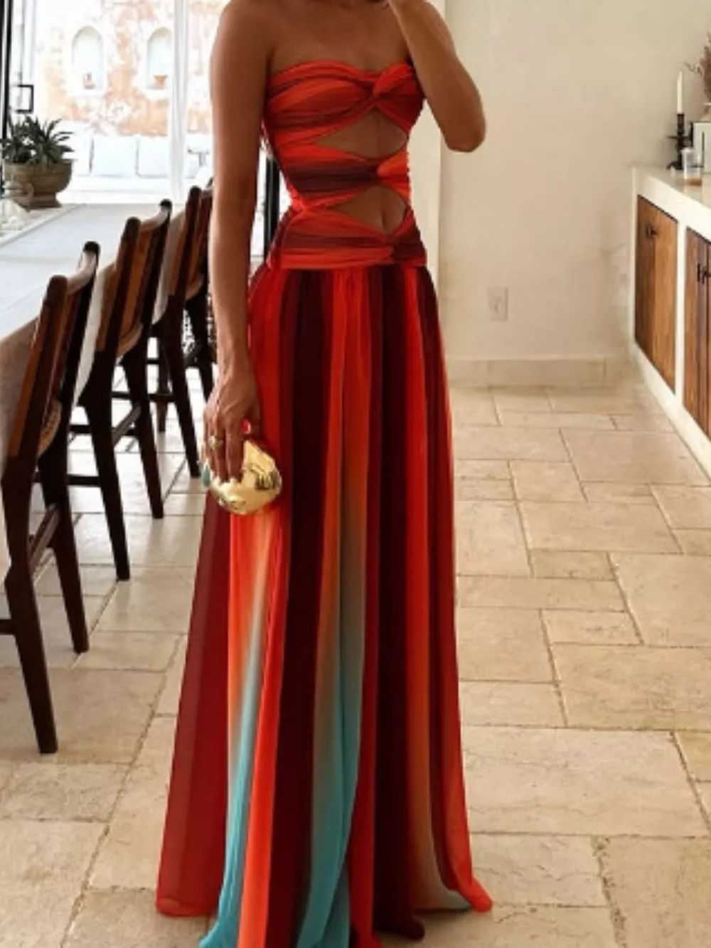 Strapless Cutout Maxi Dress, image 4